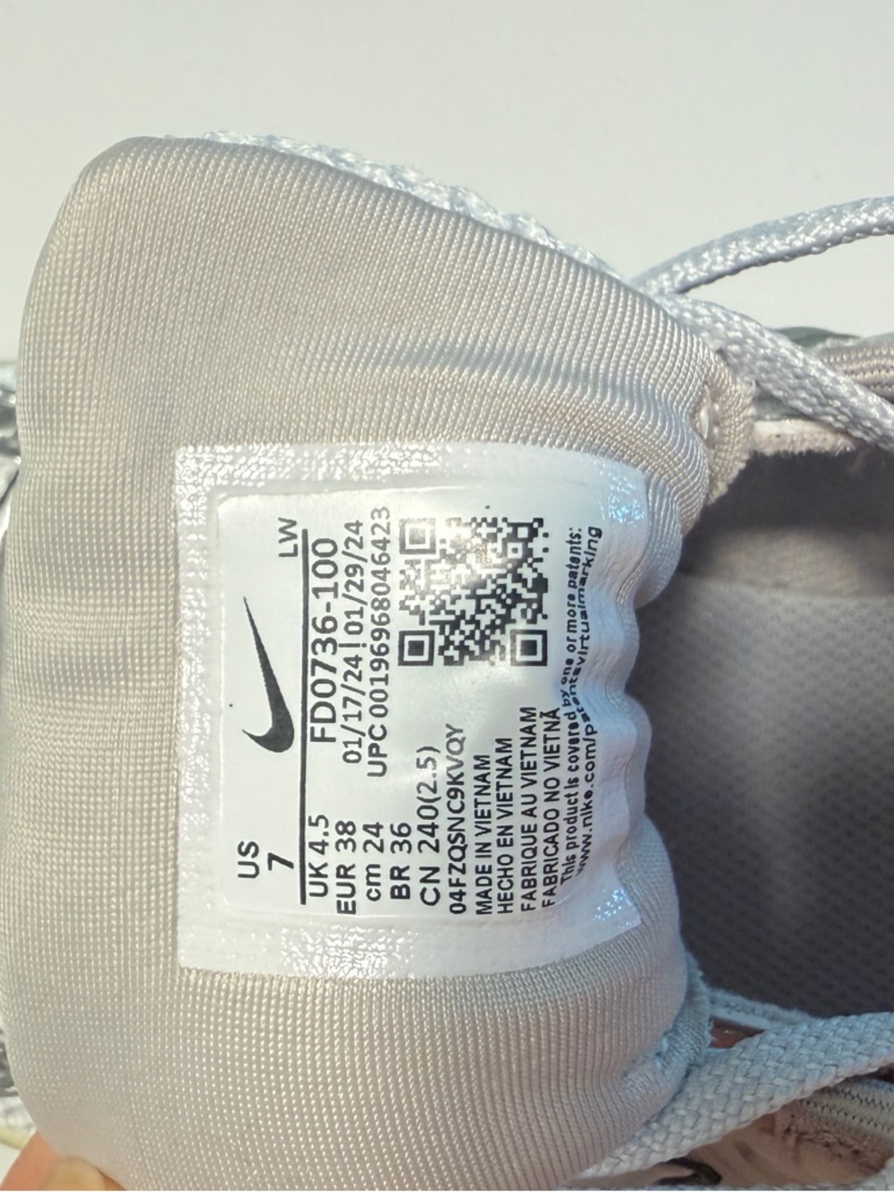 Nike V2K Run in Summit White and Metallic Silver Sneakers - Picture 6 of 6